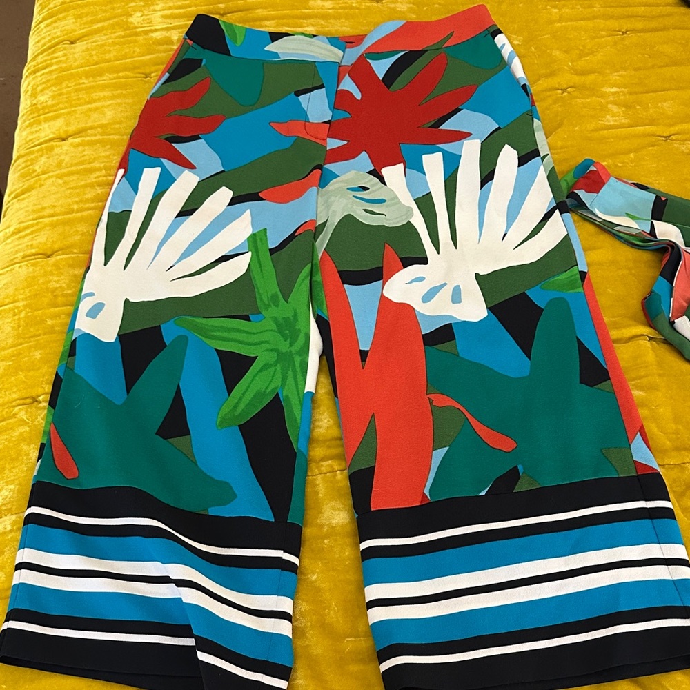 Ann Taylor Petite Multicolor Tropical Print Pantsuit - Picture 2 of 10